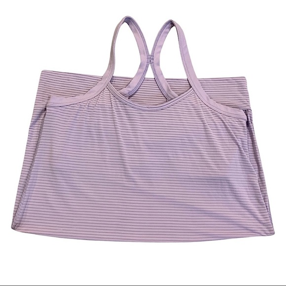 Beyond Yoga Tops - Beyond Yoga Lavender stripe shelf bra lightweight racer back top Size: Small